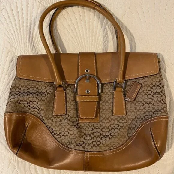 Coach | Bags | Coach Soho Signature Satchel Light Brown Leather